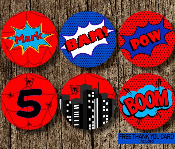 superhero favor sticker superheroes label hero thank you etsy ireland