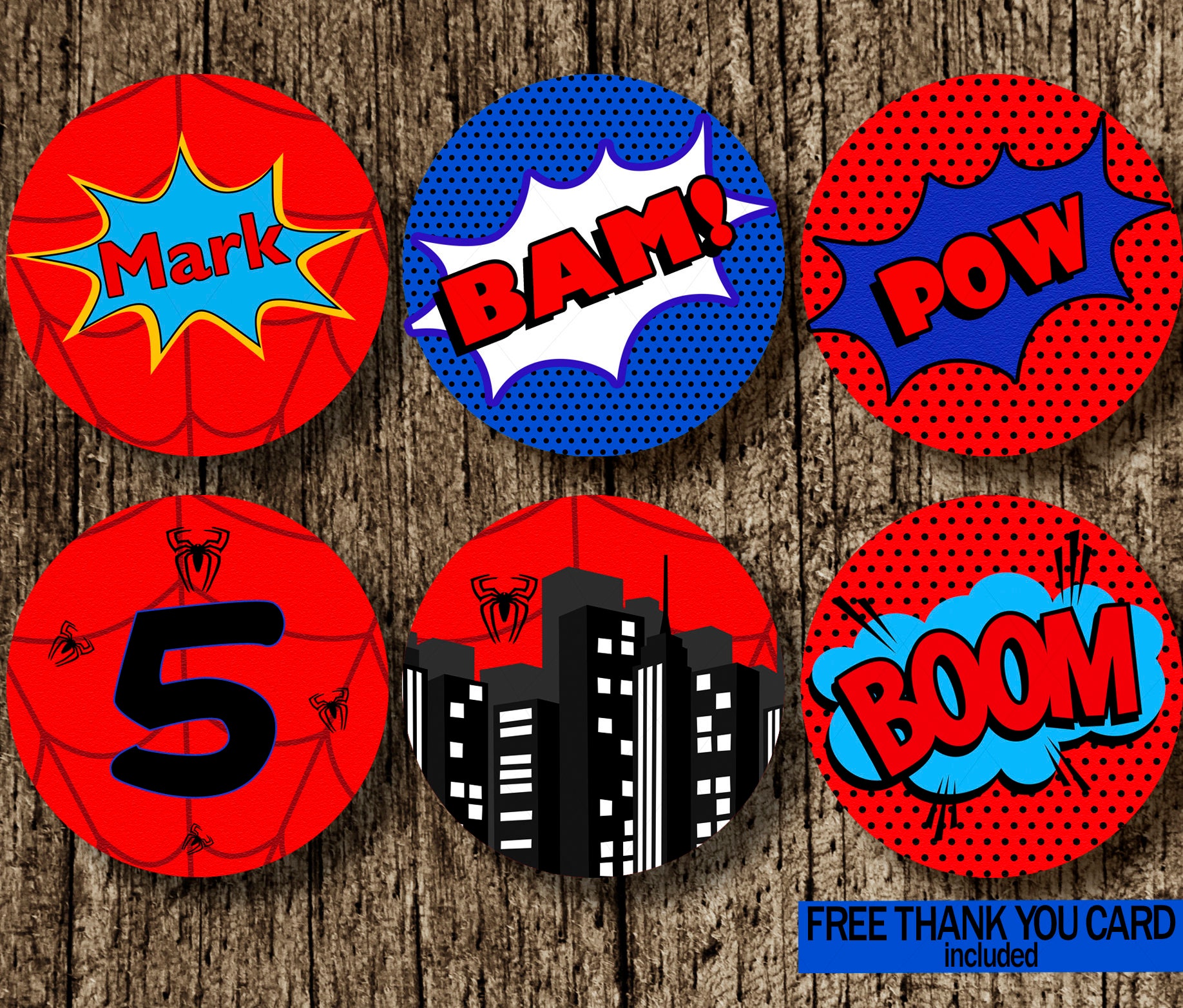 superhero favor sticker superheroes label hero thank you etsy canada
