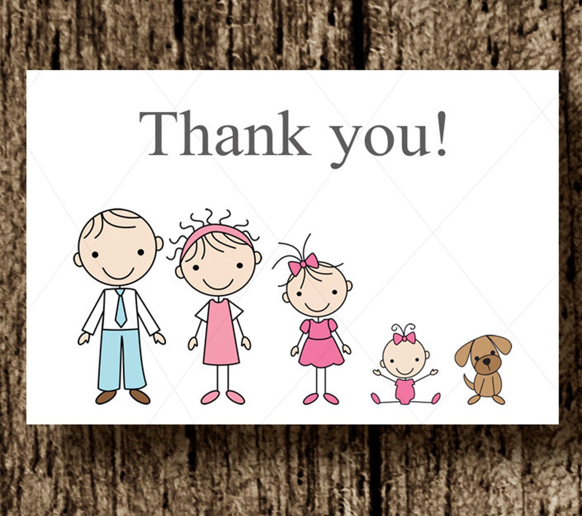 Family Card Family thank you card Family stationary cute Etsy