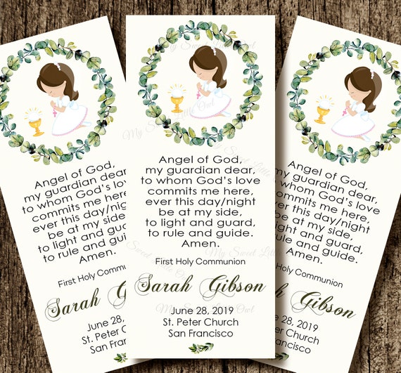 First Communion Favor Card Holy Communion Remembrance Card Etsy First Communion Favor Card Holy Communion Remembrance Card Etsy