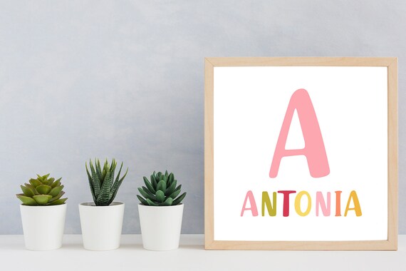 Name wall art - name nursery art - kids wall art - Nursery Decor - kids wall print - name decor - spanish too Il_570xn
