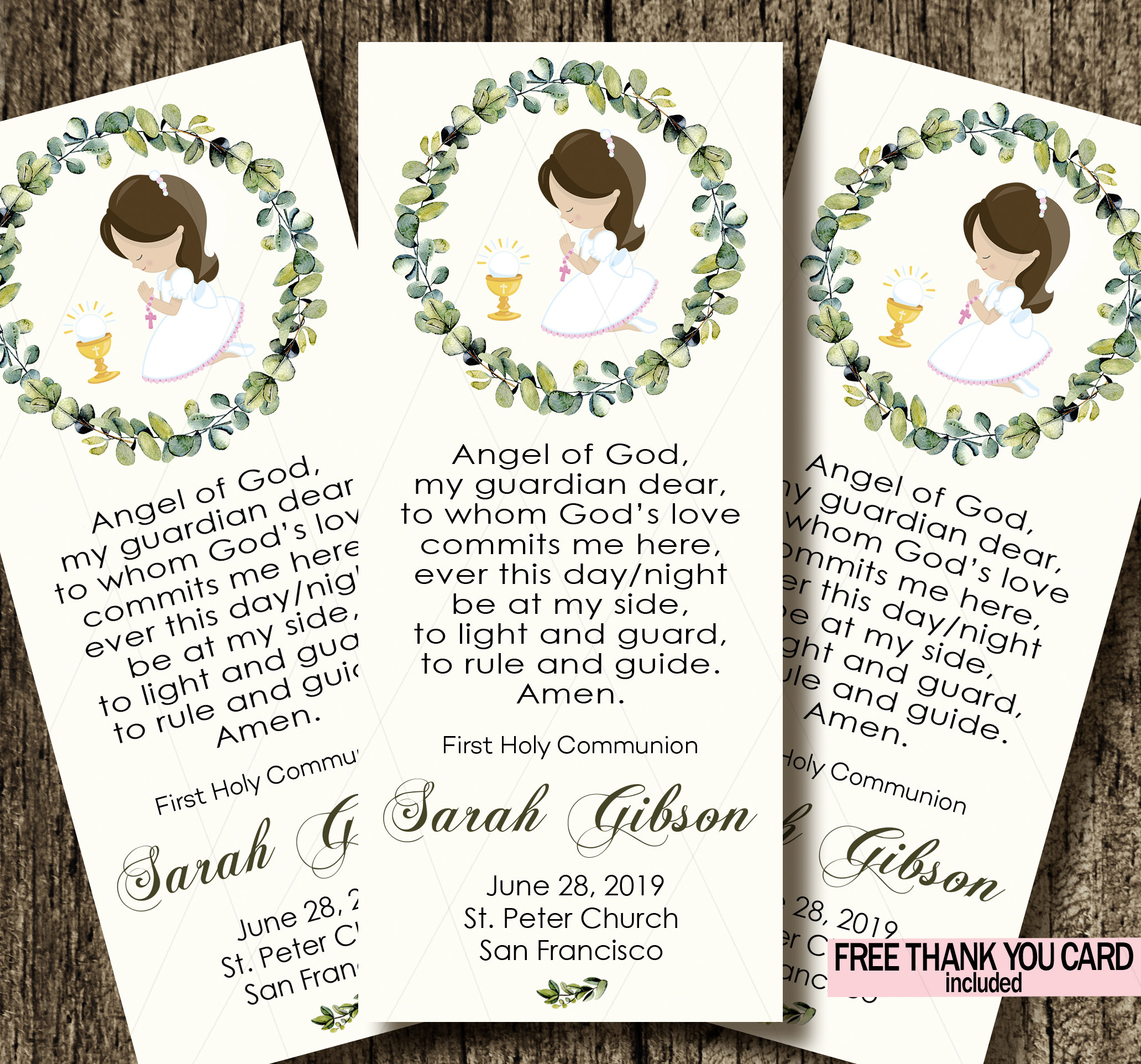 First Communion Favor Card Holy Communion Remembrance Card - Etsy Norway
