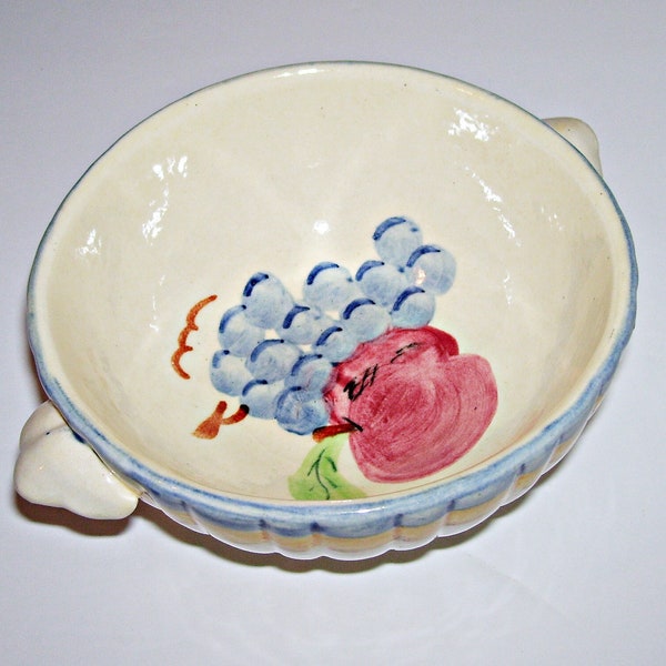Stangl Pottery Colonial Harvest Bowl Hand Painted Grapes Apple Rare Pattern 5" Diameter