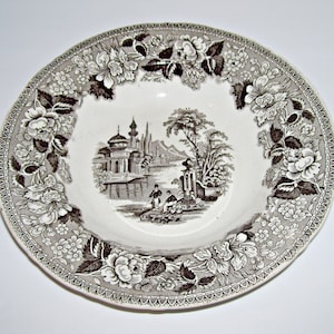 Antique Bosphorus Dark Brown Transferware Soup Bowl by J Jamieson and Co Scotland