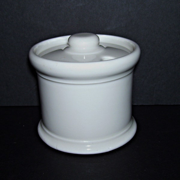 1950s McNicol China White Condiment Mustard Jar with Lid Restaurant Ware