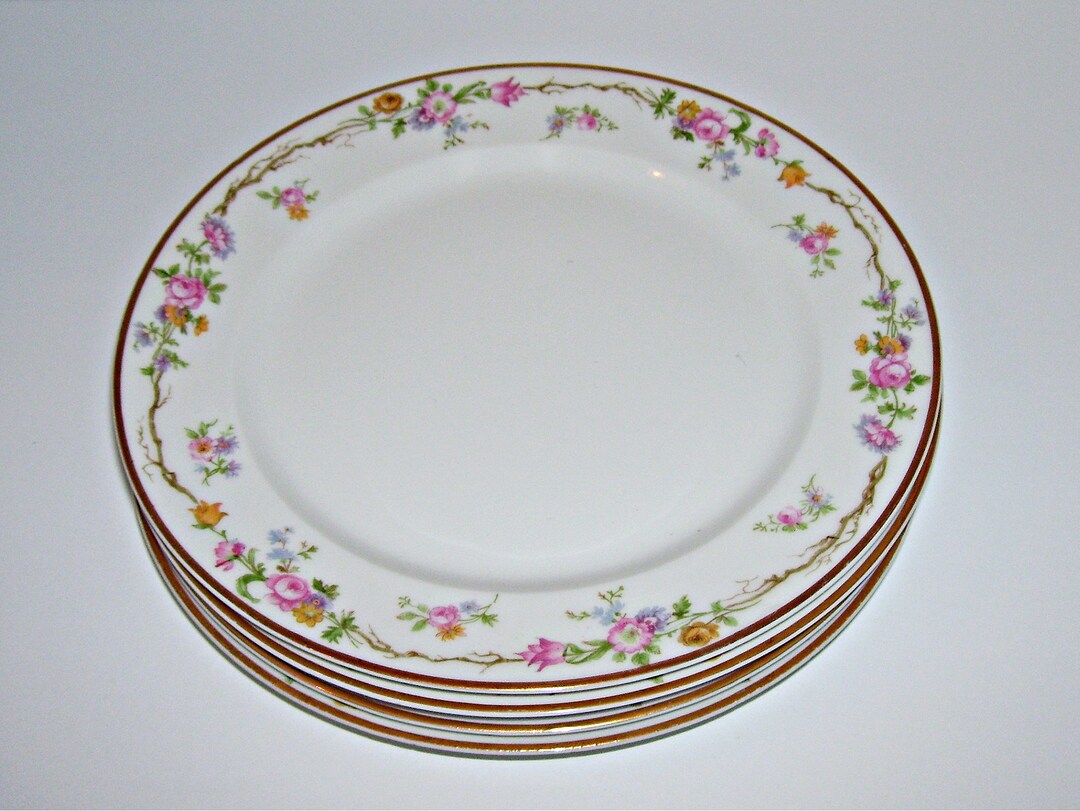 4 CH Field Haviland GDA Limoges Plates Pink Roses Dainty Etsy