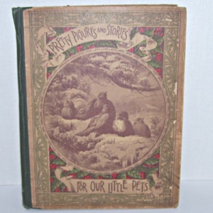 Antique Children&#39;s Book Pictures and Stories 3 Books in One Prospectus Salesman Sample