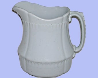 Antique J G Meakin White Ironstone Pitcher Jug Hanley England Approx. 8" Tall