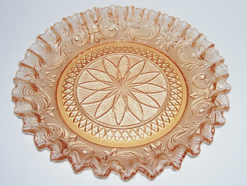 Westmoreland Glass Princess Feather Golden Sunset Bon Bon Dish