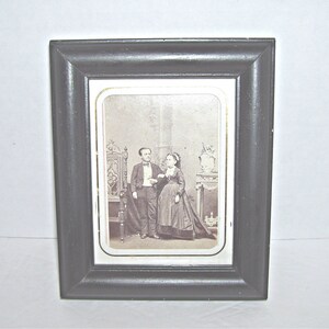 Framed Antique CDV Couple Mr Mrs Alden Dwarf Circus Performers Fredericks