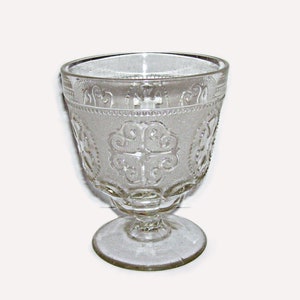 Antique Flint Stippled Medallion Spooner Sugar Bowl Union Glass  EAPG