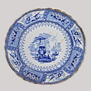 Antique Mayer Canova Blue Transferware Plate Approx 9 Inch Circa 1836 - 1838 See Pics