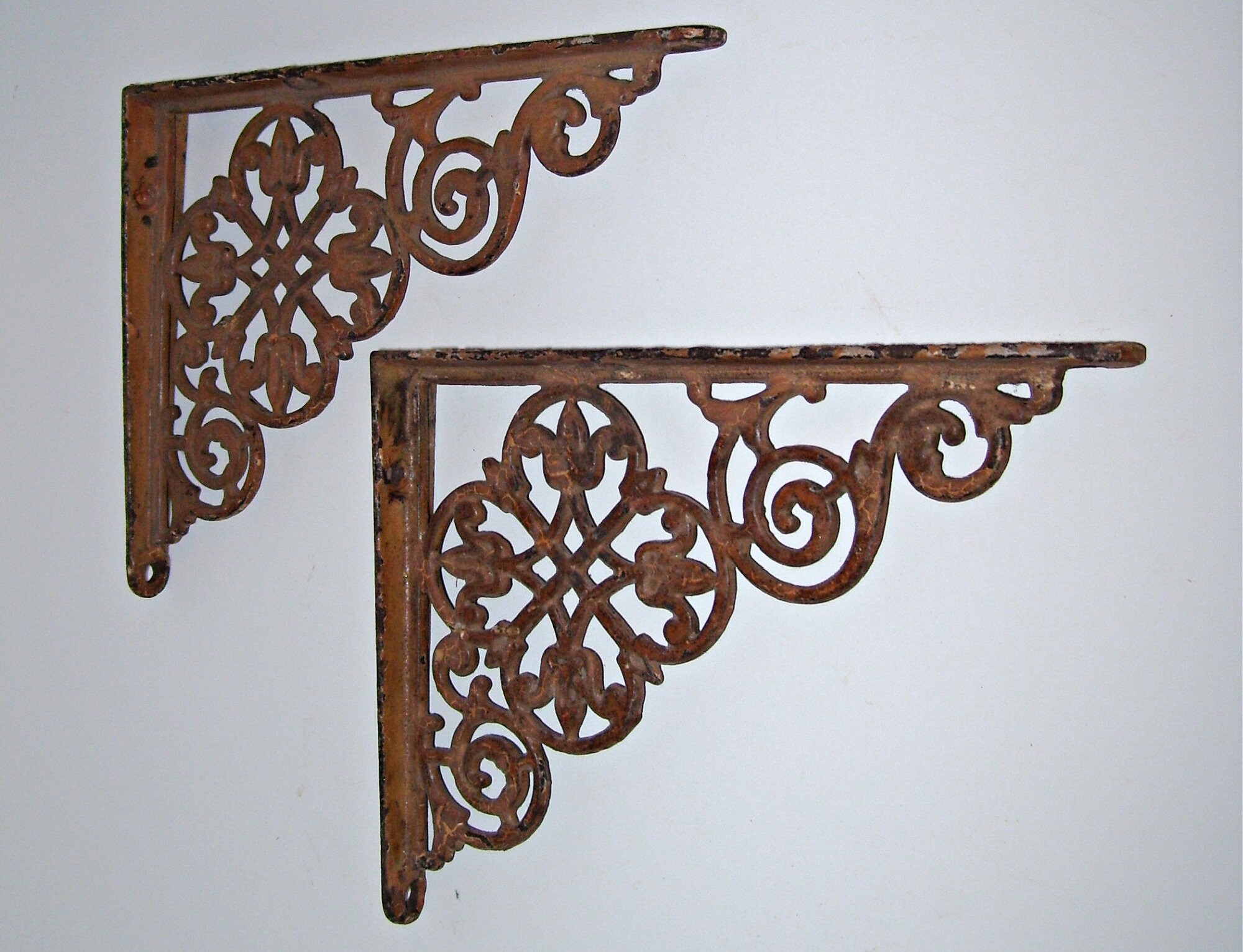 2 Antique Eastlake Cast Iron Metal Wall Shelf Brackets - Etsy