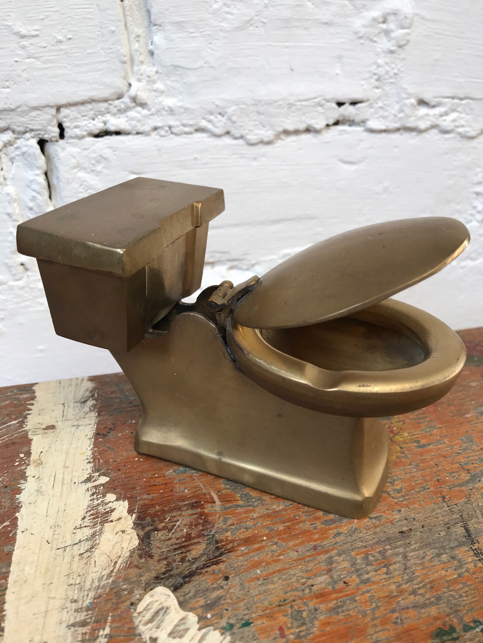 Vintage Brass Novelty Toilet Ashtray Etsy