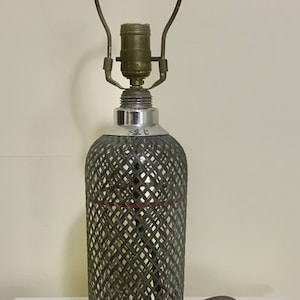 Vintage English Soda Siphon Bottle Table Lamp New Wiring