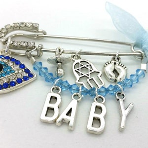 Stroller pin, Evil eye pin, personalized baby pin, evil eye baby, hamsa pin, evil eye safety pin, baby pin, baby shower gift, unique gift