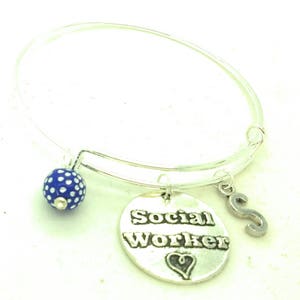 Social worker bracelet bangle, social worker intern bracelet bangle, social worker gift, Social Work intern gift, social worker jewelry image 3