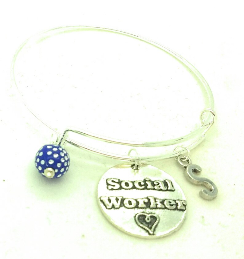 Social worker bracelet bangle, social worker intern bracelet bangle, social worker gift, Social Work intern gift, social worker jewelry image 3