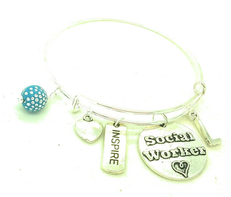 Social worker bracelet bangle, social worker intern bracelet bangle, social worker gift, Social Work intern gift, social worker jewelry image 2