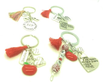 Teacher thank you gift, appreciation gift, teacher keychain, teacher bangle, teacher necklace, speech therapist thank you gift, ot gift