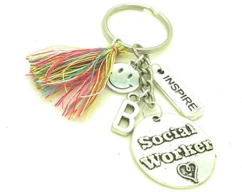 Social worker keychain, social worker intern keychain, SW keychain, social worker gift, Social Work intern gift, social worker month gift
