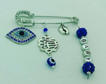 Mashallah pin, Masha'Allah pin, Allah stroller pin, muslim pin, turkish evil eye pin, evil eye pin, stroller pin, islamic baby gift