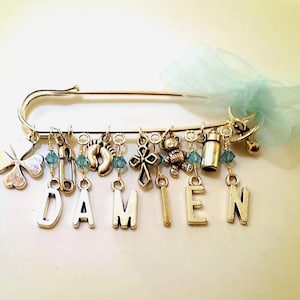 Baptism pin, christening pin, martyrika pin, filakto pin, witness pin, stroller pin, cross pin, diaper bag pin, evil eye pin, mom to be gift