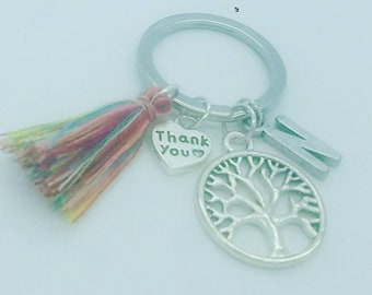Slp keychain, teacher keychain, speech therapist keychain, slp gift, teacher gift, thank you gift, appreciation gift, tree keychain