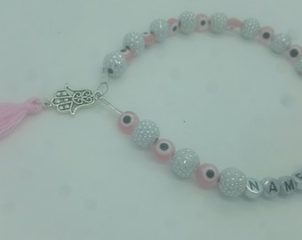 Personalized name tasbih 33 beads, muslim prayer beads 33 beads, Muslim islamic Gift, Eid Mubarak gift, Misabaha, Musalah,  Rosary Tasbeeh
