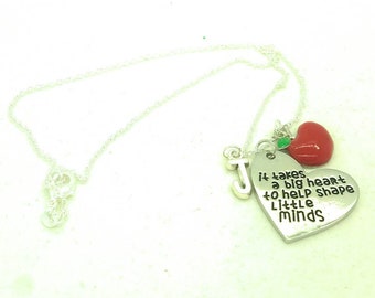 Teacher necklace, teacher gift, teacher thank you gift, teacher  appreciation gift, kindergarten pre-k teacher gift, end of term gift