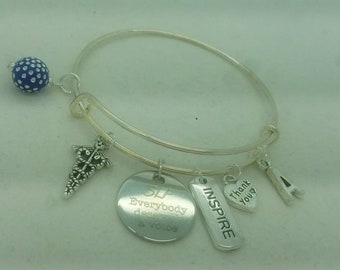 Slp bracelet bangle, slp gift, everyone deserves a voice bangle, appreciate gift, thank you gift, speech therapist bracelet bangle