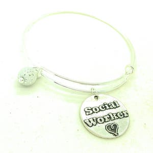 Social worker bracelet bangle, social worker intern bracelet bangle, social worker gift, Social Work intern gift, social worker jewelry image 4