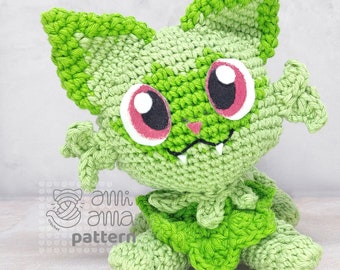 Amigurumi Leaf Cat Monster - Digital PDF Crochet Pattern