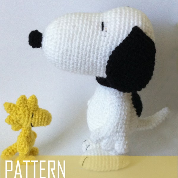 PDF CROCHET PATTERN Snoopy and Woodstock Inspired Amigurumi