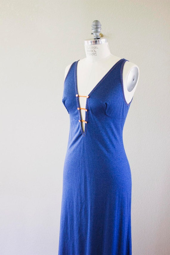 1960s lingerie / vintage 60s nightgown / blue nig… - image 2