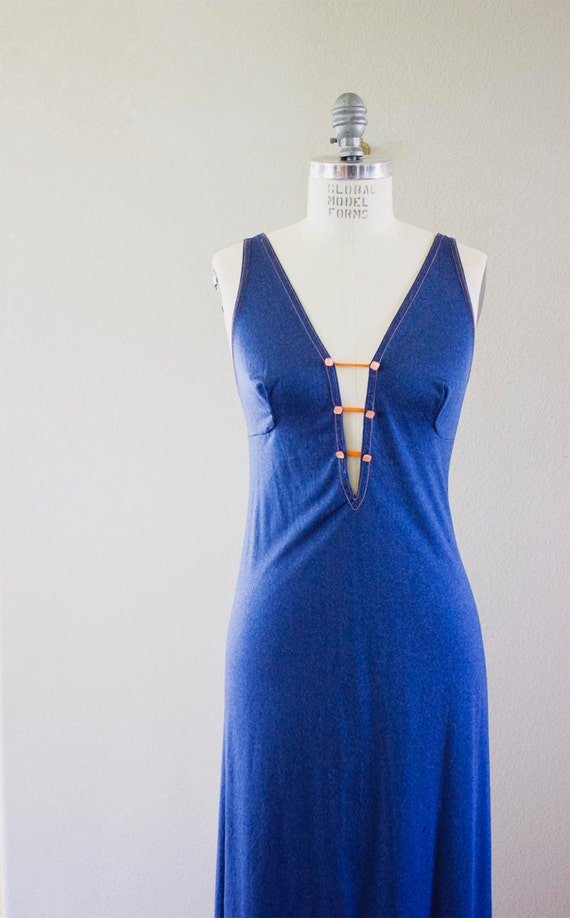 1960s lingerie / vintage 60s nightgown / blue nig… - image 4