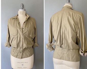 80s Liz Claiborne khaki windbreaker jacket