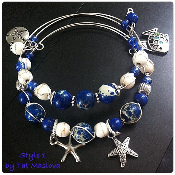 Items similar to Stacking Bracelets, Expandable Bangle Bracelets, Set ...