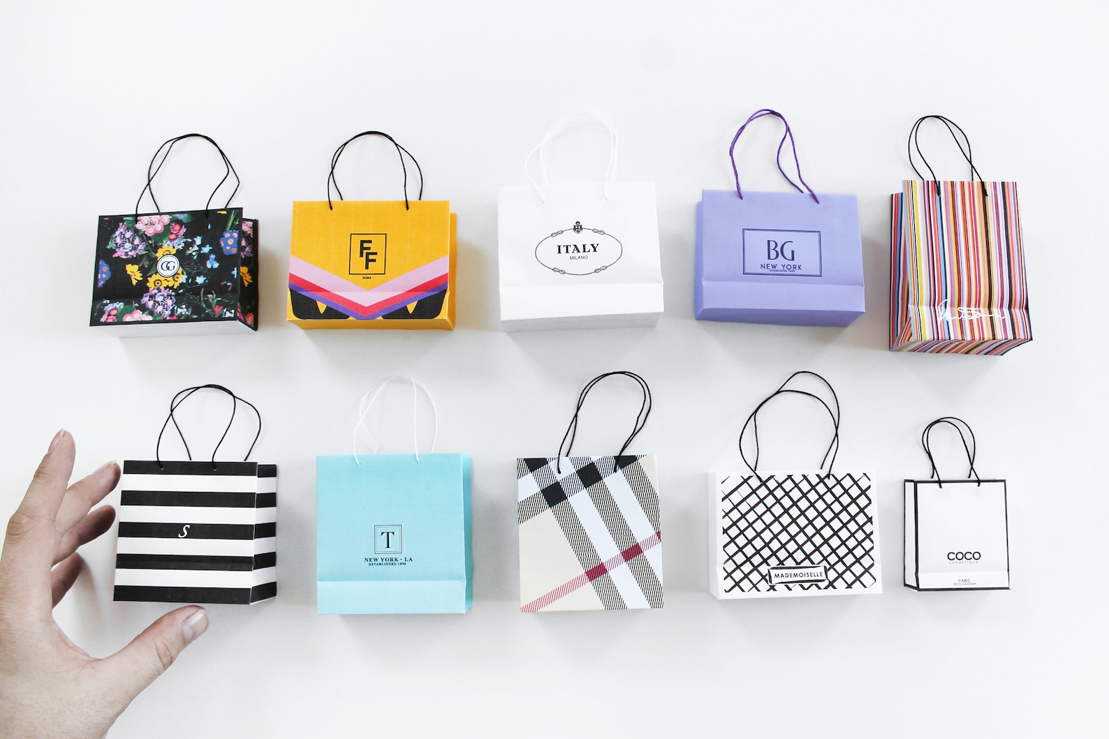 10 Mini Shopping bags 1/6th scale Etsy