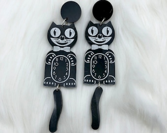 Kitty-Clock Earrings
