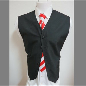 Sz XL Black Solid Louis Roth Formal Wedding Tuxedo MENS Polyester #03C Suit Vest
