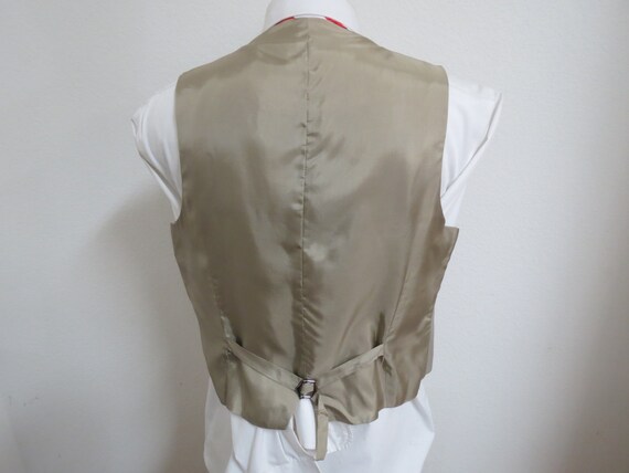 Sz L Tan Brown VINTAGE Mens Wool #239T Suit Vest … - image 3