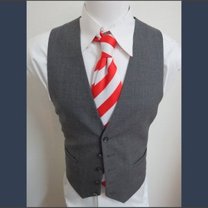 sz L Brown Solid Wool VINTAGE #90N Mens Indie Suit Vest Waistcoat