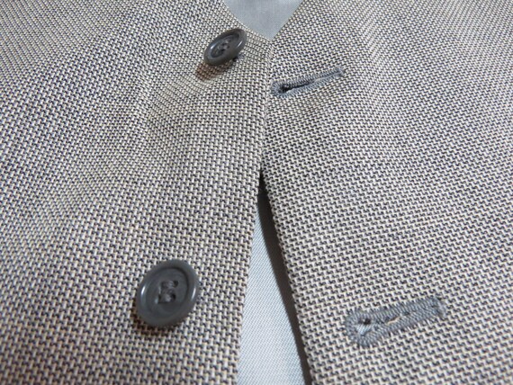 Sz XL Silver Gray Solid Polyester Vintage Mens #7… - image 3