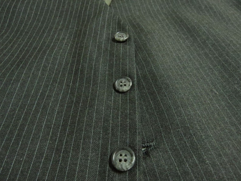 Sz M Charcoal Gray Pinstripe Vintage MENS Wool 493 Suit Vest | Etsy