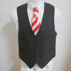 Sz L Chocolate Marrón VINTAGE Hombres Lana #21U Traje Chaleco Chaleco