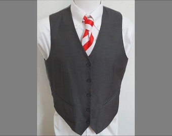 Sz 40 Charcoal Gray Solid Portofilo Brand MENS Polyester #39X Suit Vest