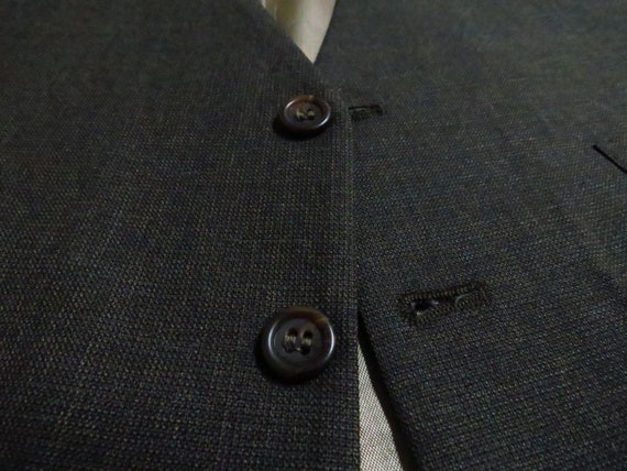 Sz L Chocolate Brown VINTAGE Mens Wool #21U Suit … - image 5