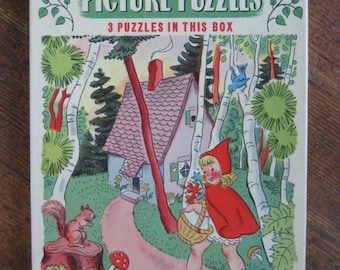 Rare Vintage Puzzle Collection - Little Red Riding Hood Picture Puzzles (Whitman Publishing Company 4104)