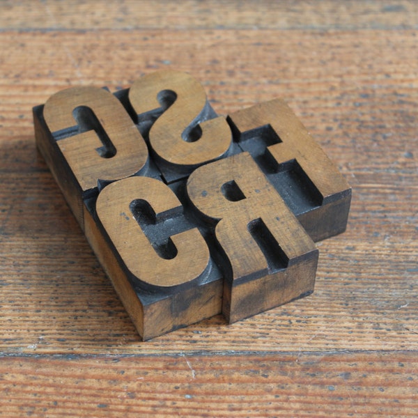 Cupones de tipografía Vintage - usted elige 1 - letras F y G